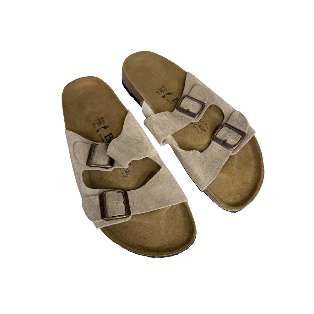 BETULA Mens 11 / 44 Birkenstock Boogie Arizona Suede Cork Birko-Flor Sandals